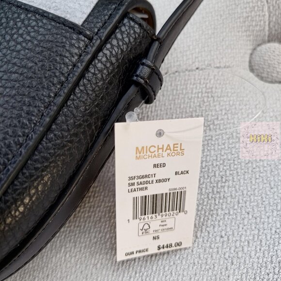 BRAND NEW Michael Kors Reed Small Pebbled Leather Crossbody Bag Black 35F3G6RC1T - Picture 13 of 13